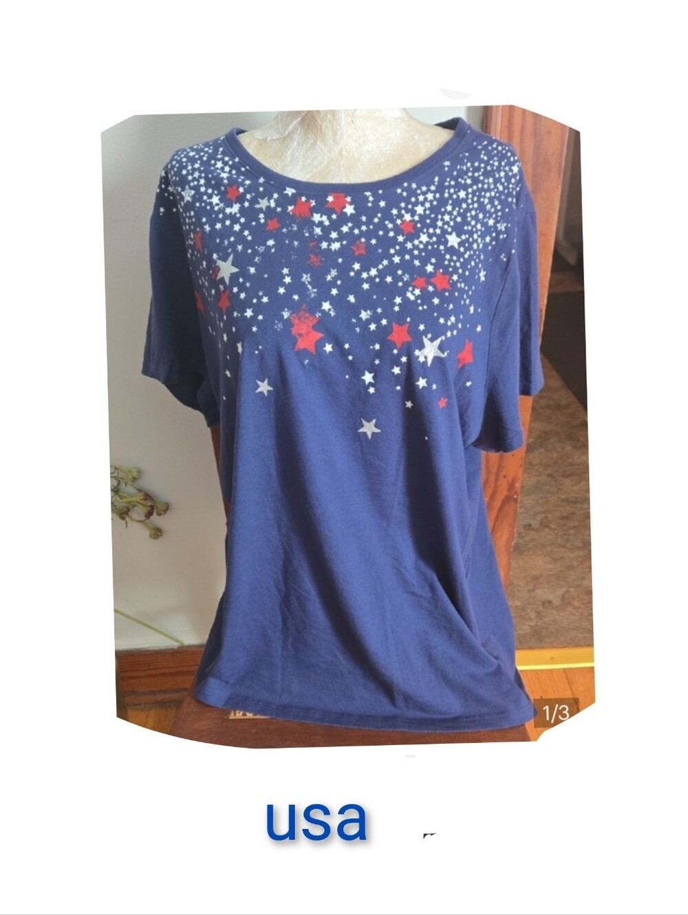 Sonoma Size Xxl  Navy Tee with Star Accents